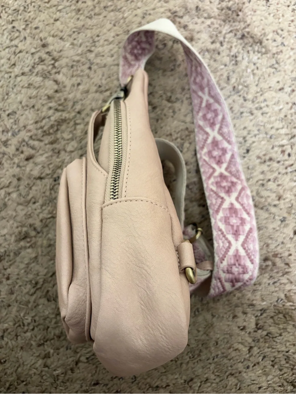 Antik Kraft Tasha Webbing Strap Sling Bag Crossbody Rose